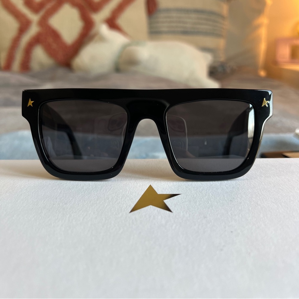 Golden Goose Black Sunglasses with Gold Star Accents